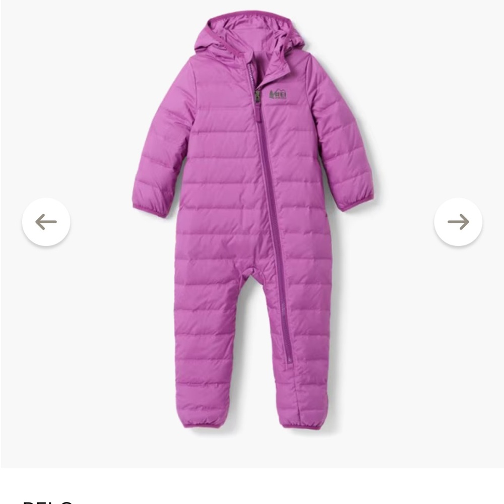 REI down purple bunting